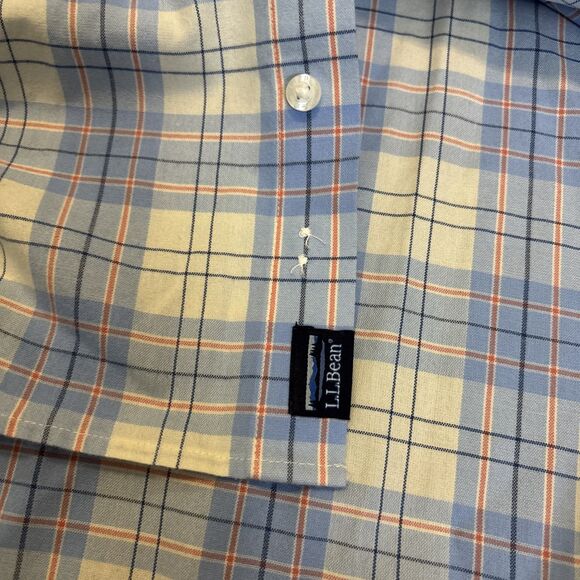 NWT LL Bean XL Wringle Free Cotton Plaid Comfort Oxford Slightly Fitted 513829 - Picture 6 of 7